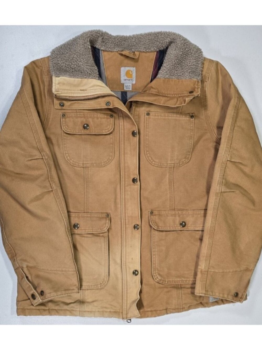 Carhartt Wesley Weathered Duck Canvas Coat Yellowstone Monica Dutton Women's L